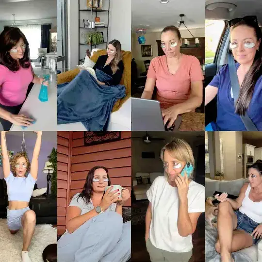 Woman using EyePods while lounging